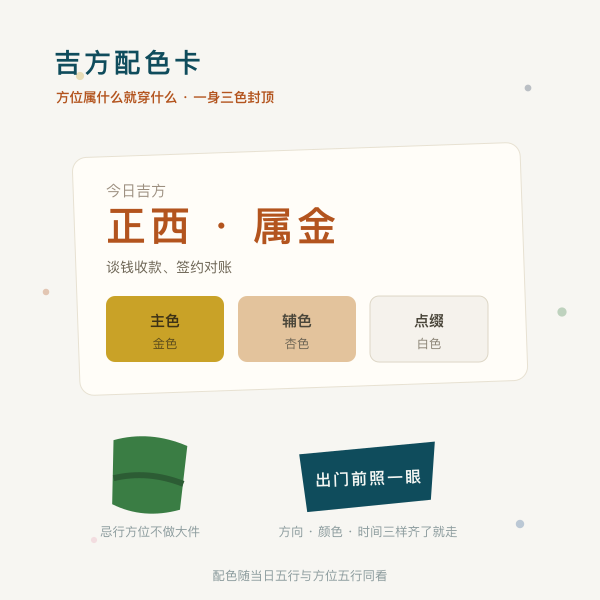 按吉方五行选出门穿衣配色示意