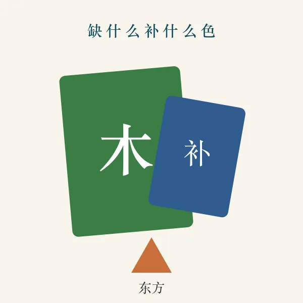 五行缺木的补色穿搭示意