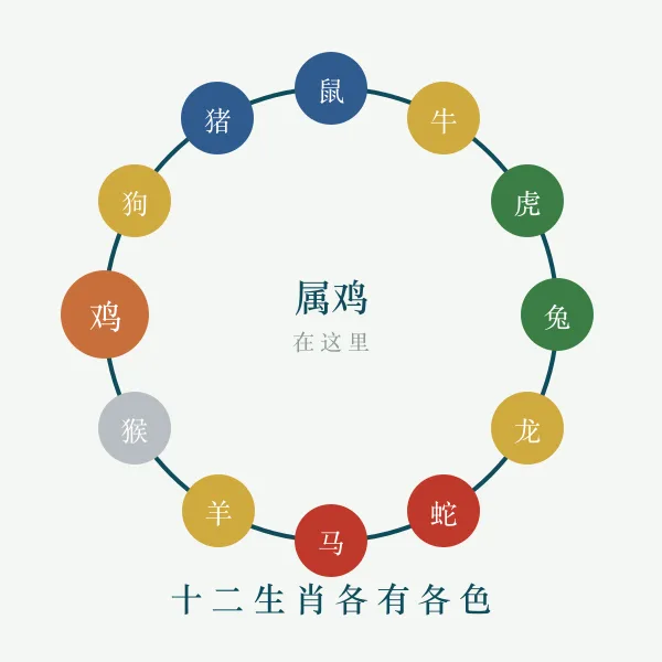 十二生肖环与五行对应示意